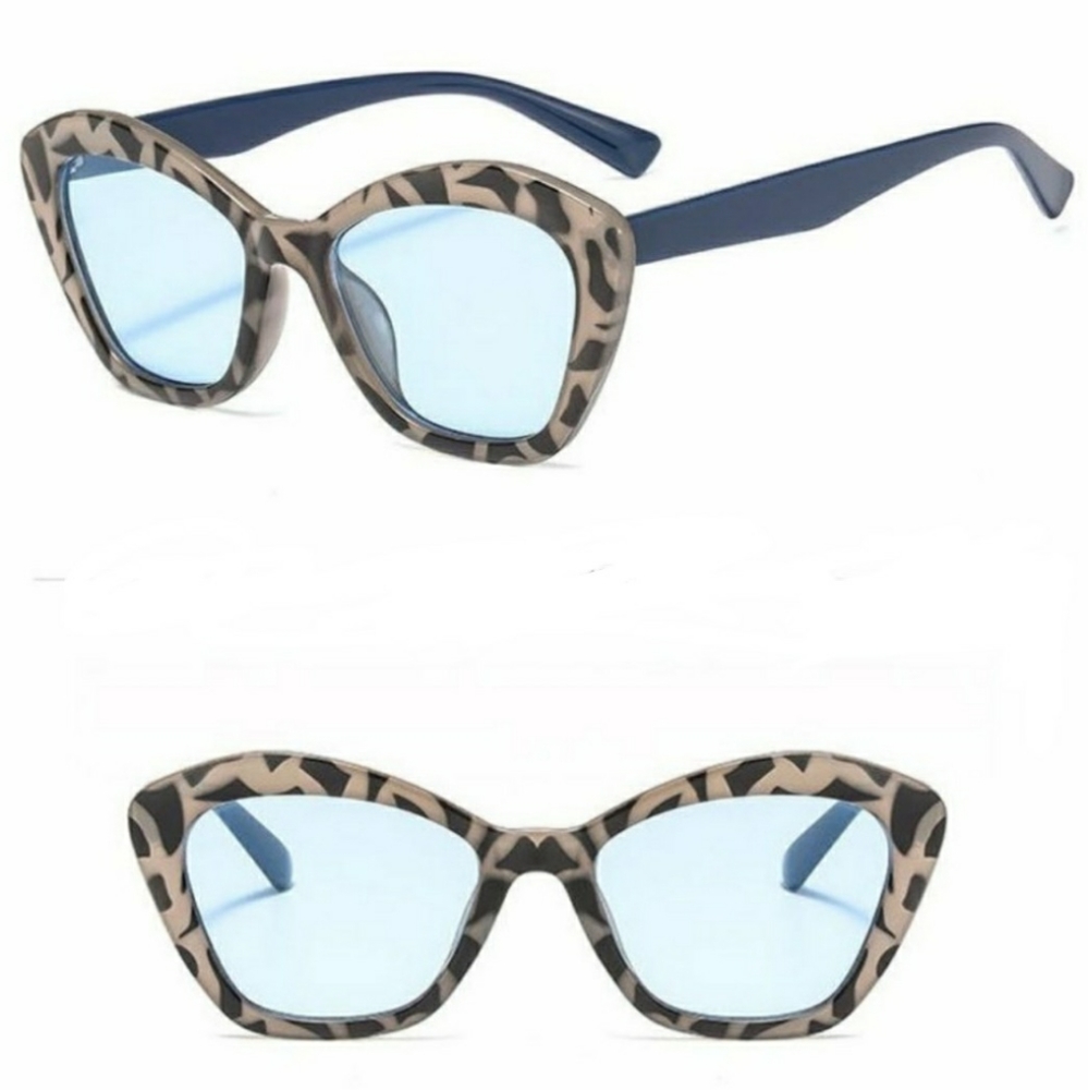 Blue Leopard Sunglasses